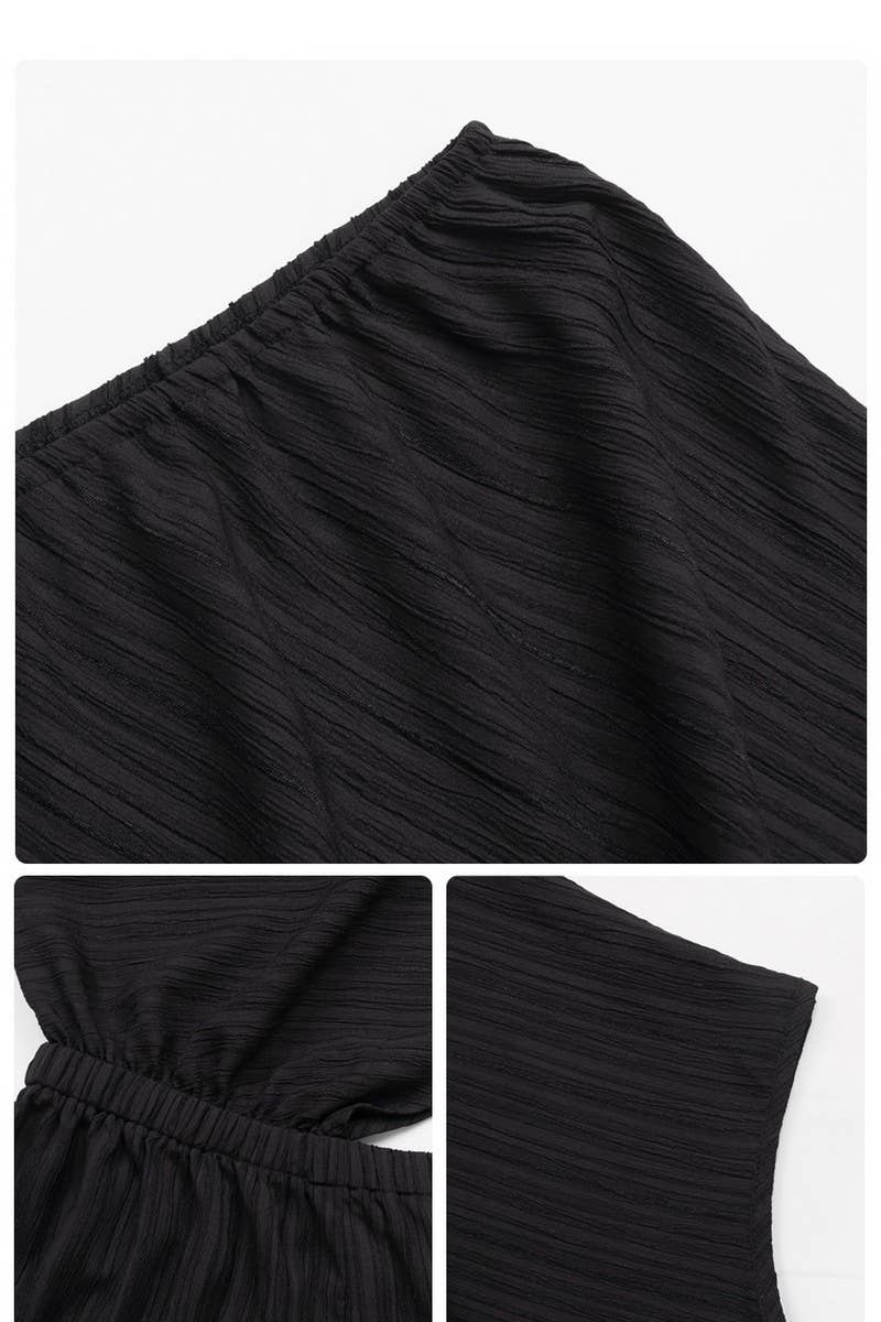 CWSJS0836_SOLID COLOR OFF-SHOULDER TEXTURED JUMPSUIT