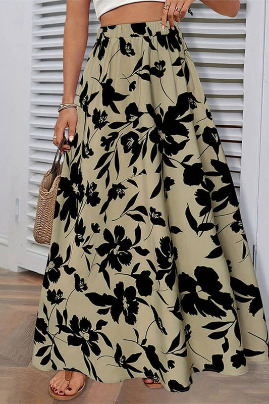 CWBLS0436_SUMMER TEMPERAMENT DRAPE PLEATED SKIRT