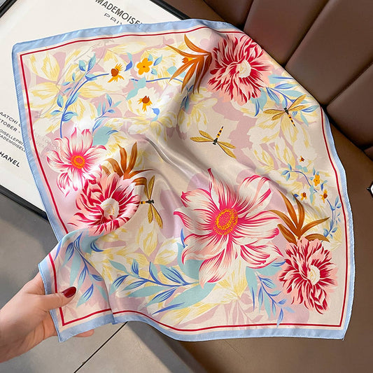 Pure Silk Scarf for Women Elegant Square Neck Wrap_CWASC0605