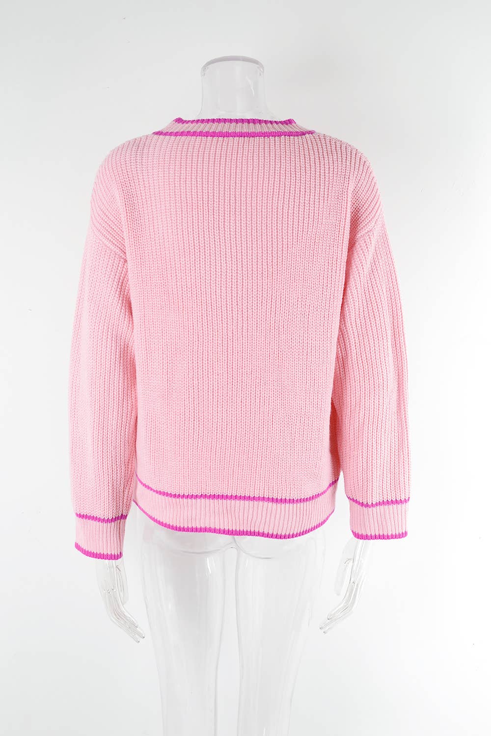 COLOR MATCHING POCKET COAT V-NECK SWEATER LADY