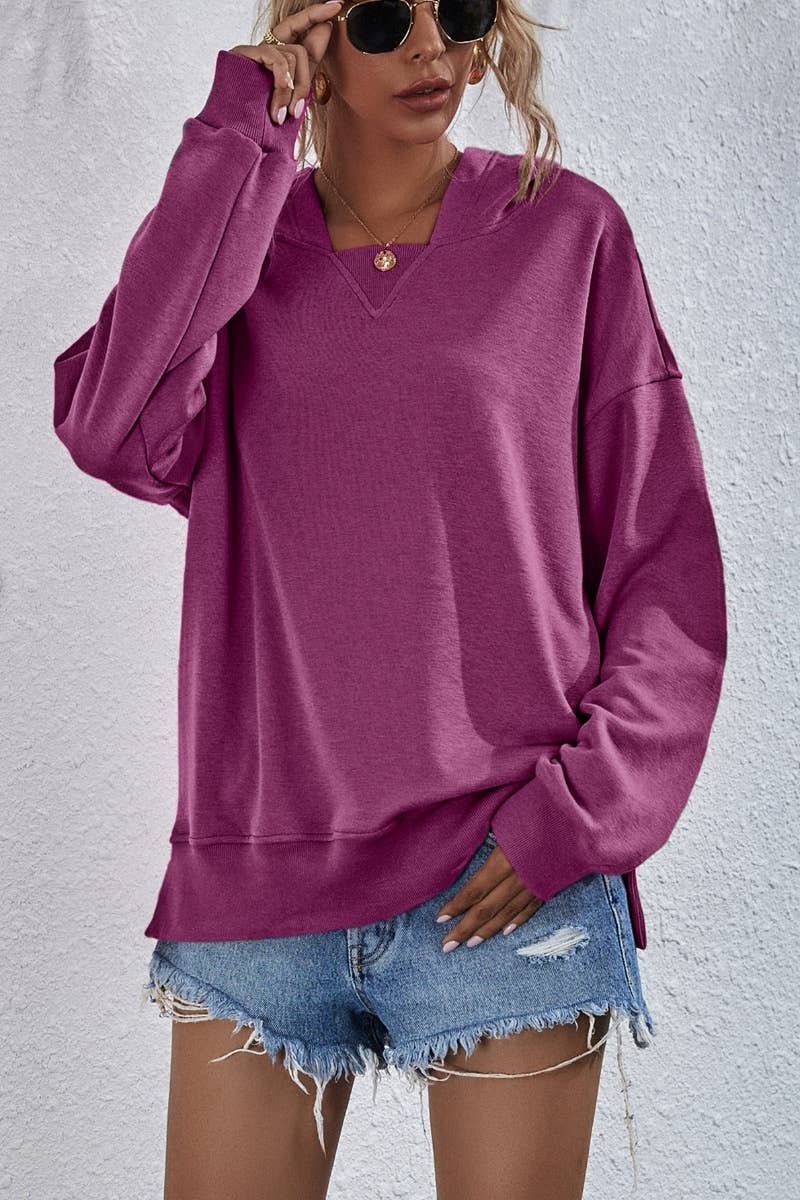 CWTBLL2619_WINTER CASUAL FLEECE LONG-SLEEVED HOODIE