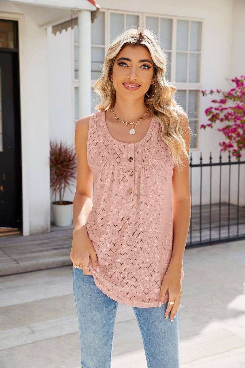 CWTTSL0230_Sleeveless Crew Neck Pullover Knit Top