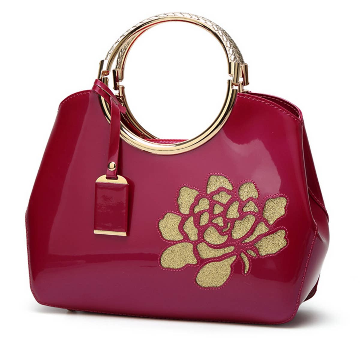 VINTAGE PRINT SHINY SHELL TOTE BAG_CWAB2640