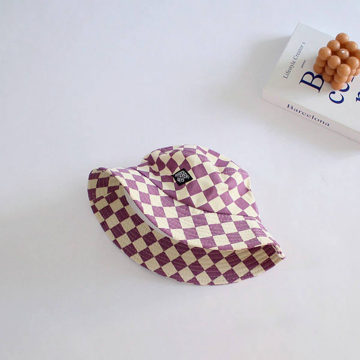 STYLISH CHILDREN'S TRAVEL CHECKERBOARD BUCKET HAT_CWAH2857