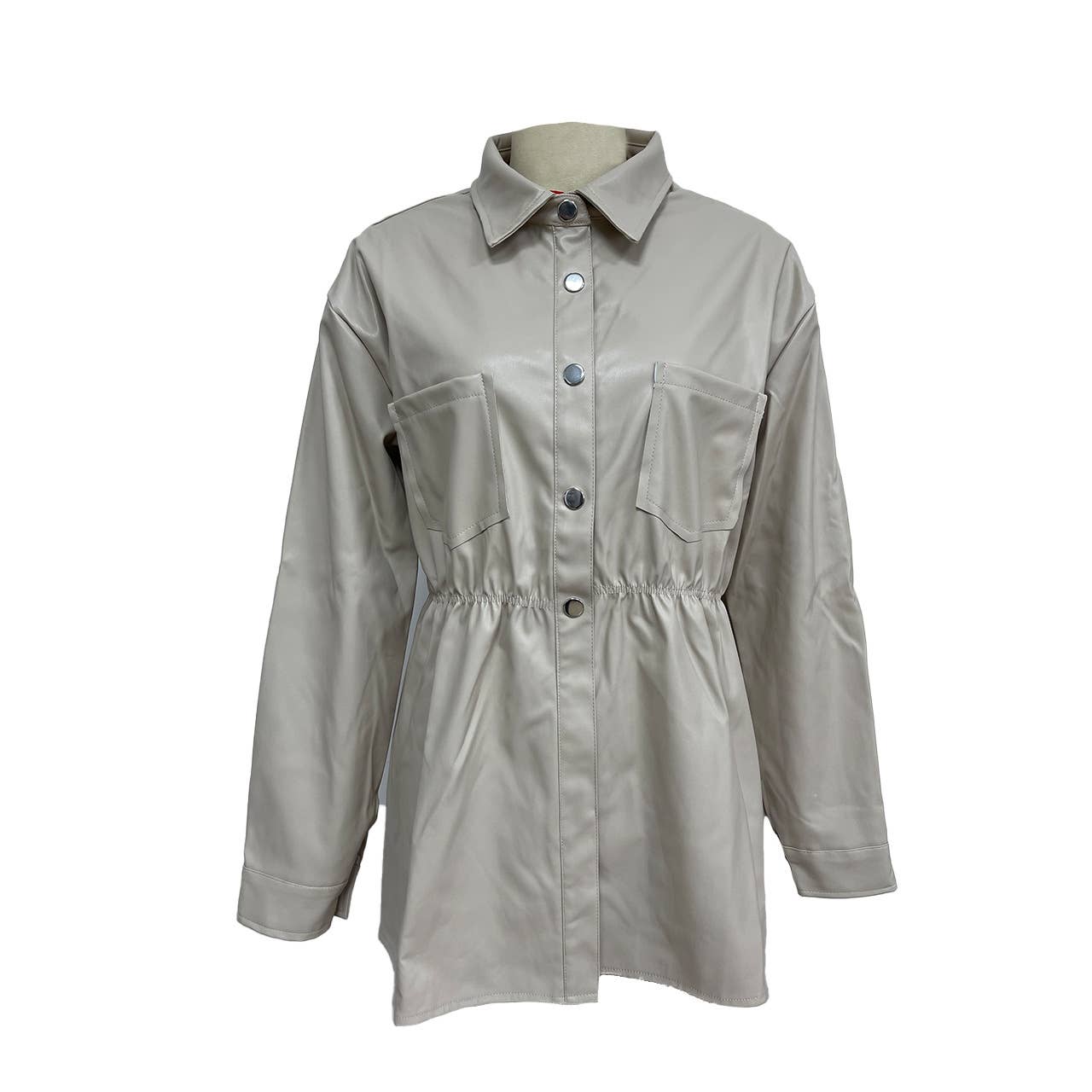 Fashionable single-breasted cinched-waist jacket