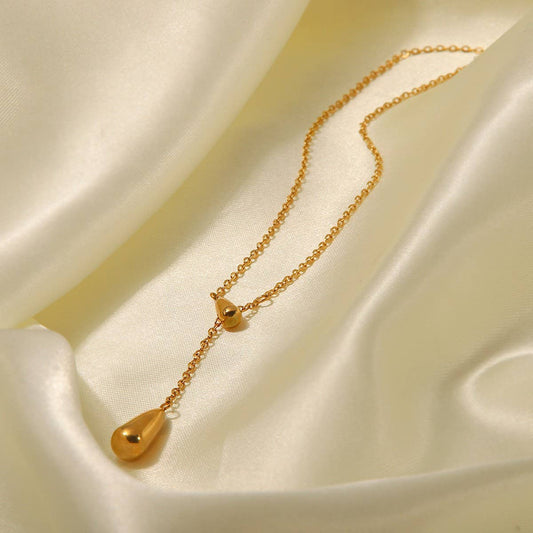 LADIES FASHION WATER DROP PENDANT NECKLACE_CWAJE1434
