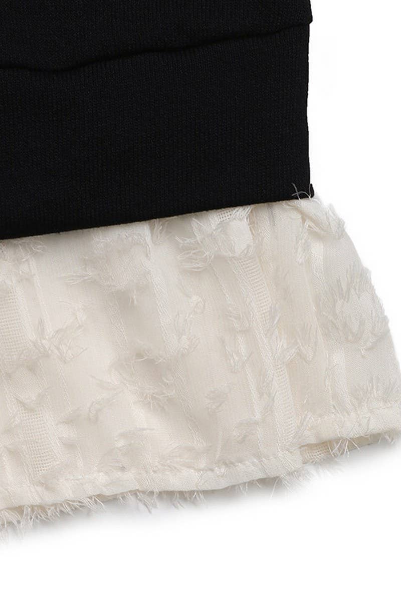 CWTBLL3738_CASUAL LAPEL STITCHING FAKE TWO-PIECE SWEATSHIRT