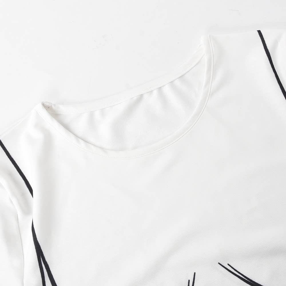 Abstract printed short hip-hugging dress