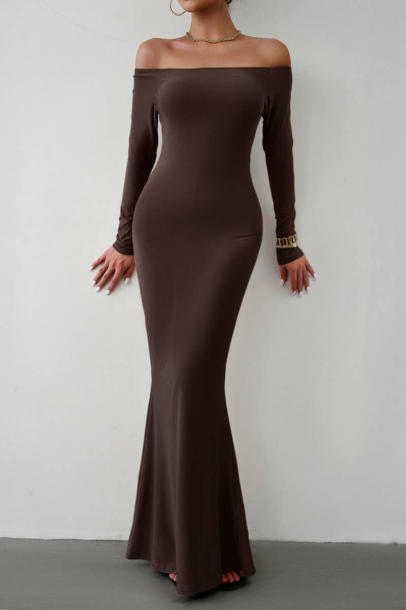 CWDMD1103_Off Shoulder Bodycon Maxi Evening Dress