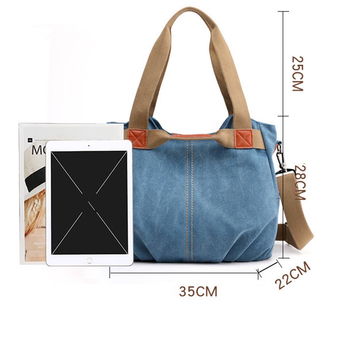 RETRO CANVAS SHOULDER CROSSBODY BAG TOTE BAG_CWAB1275