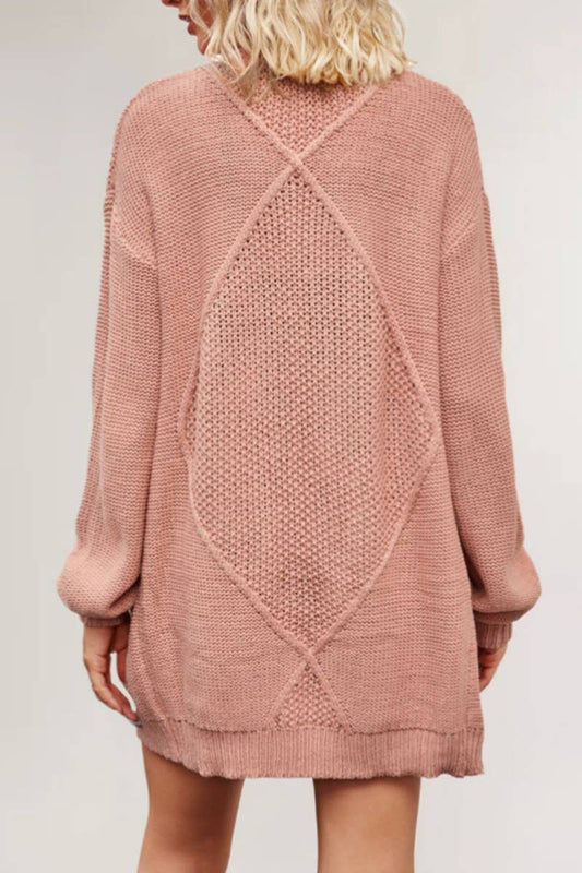 CWOCAL1827_FALL BUTTON-FREE LONG-SLEEVED CARDIGAN