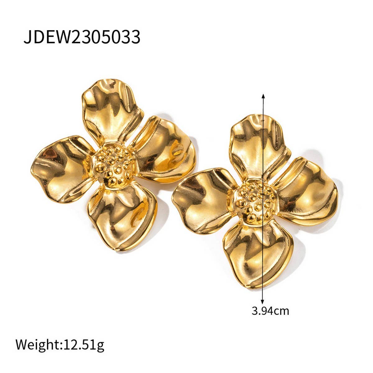 GOLD FLOWER JEWELRY LIGHT LUXURY VERSATILE EARRINGS