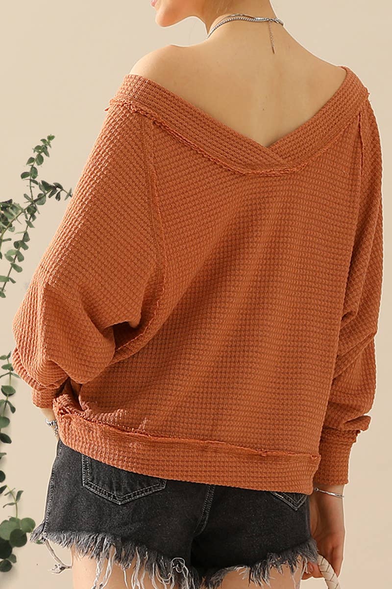 CWTTL1098-P_PULLOVER BOAT NECK POCKETED SWEATER KNIT TOP