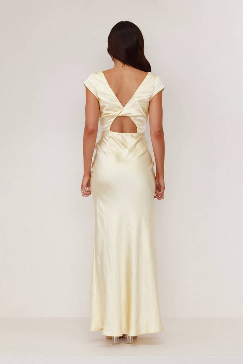 CWDMD5552_ELEGANT DEEP?V BACKLESS BODYCON MIDI DRESS