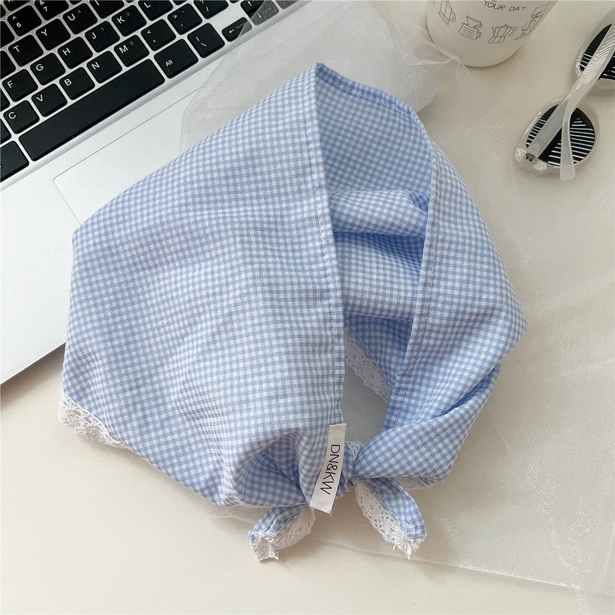Plaid Cotton Linen Triangle Scarf ??Sun Protection_CWASC0839