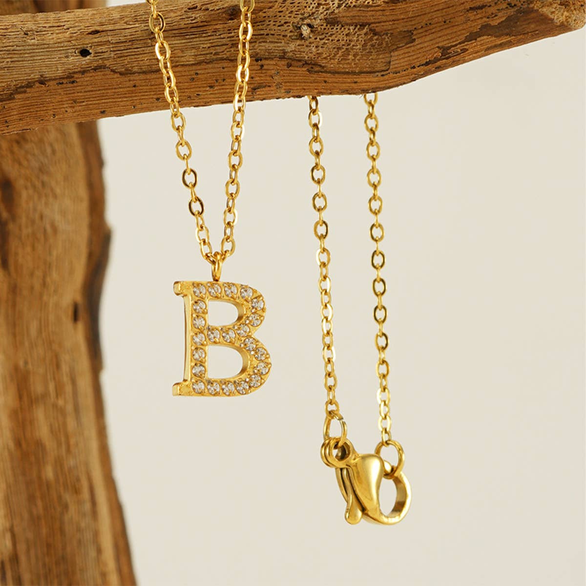 FASHION 26 LETTER DIAMOND PENDANT NECKLACE_CWAJE0684