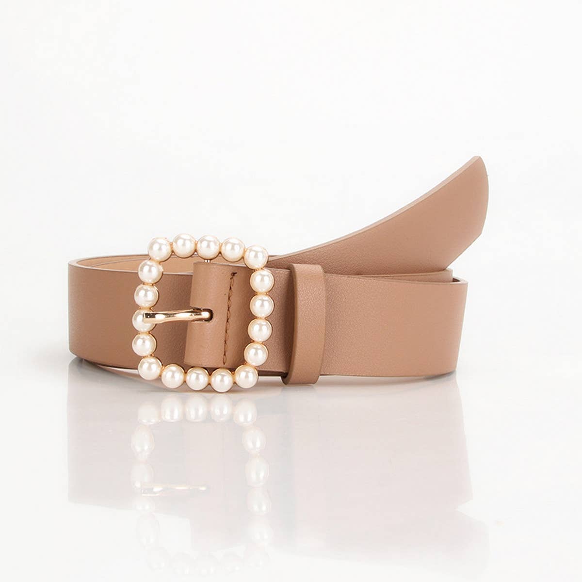 CWABE0945_SWEET PEARL SQUARE BUCKLE BELT