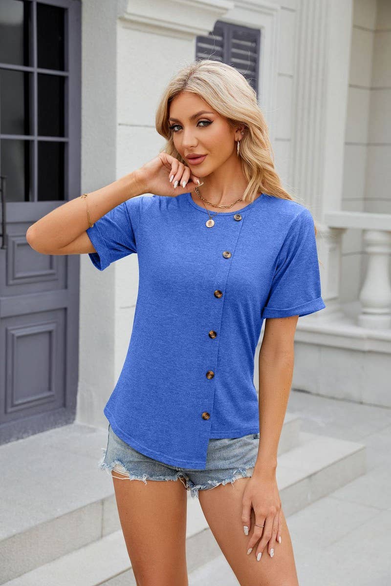 CWTTS0841_Round Neck Short Sleeve Knit Top