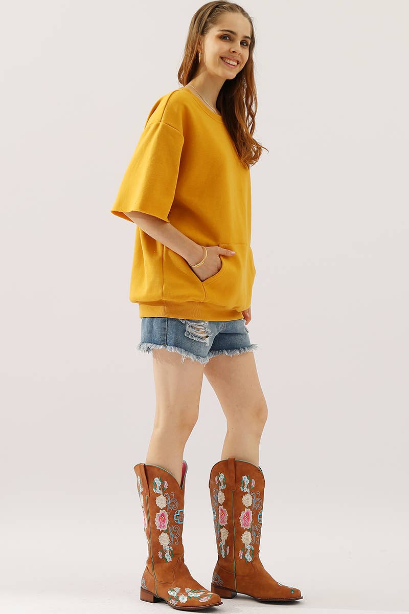 CWTTS560-P_PLUS SIZE OVERSIZED SWEATSHIRT WITH POCKET