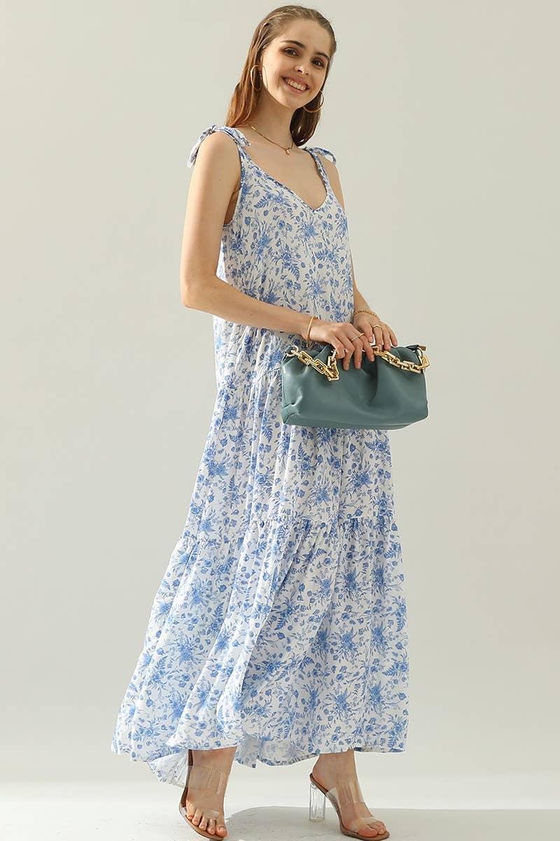 CWDMD826_STRAP TIE SLEEVELESS DRESS WITH TRIM TAPE AT HEM