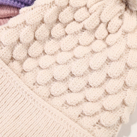 NEW PINEAPPLE PATTERN POM POM KNITTED HAT_CWAH1612