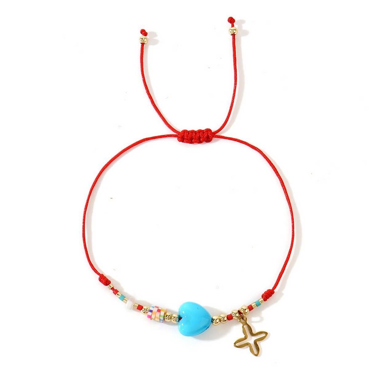 BOHEMIAN COLORFUL HEART STAINLESS STEEL BRACELET_CWMM3879