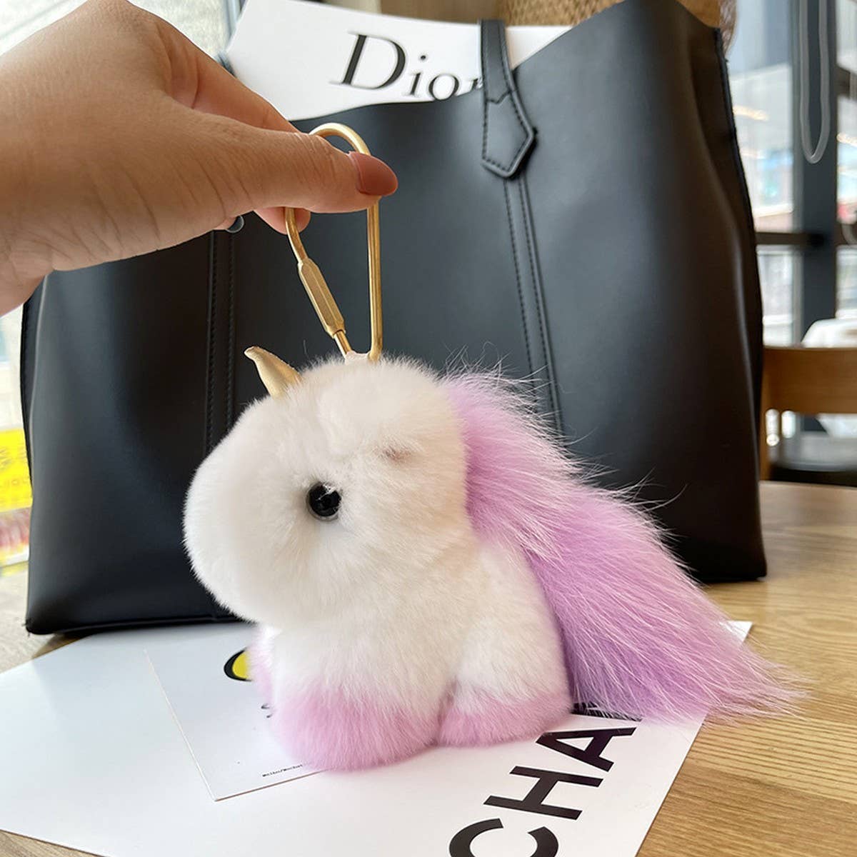 NEW CUTE PLUSH PONY BAG PENDANT CAR KEYCHAIN