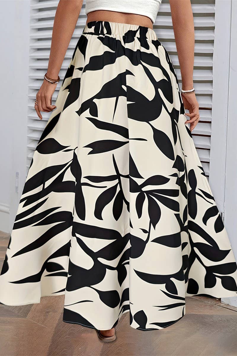 CWBLS0436_SUMMER TEMPERAMENT DRAPE PLEATED SKIRT