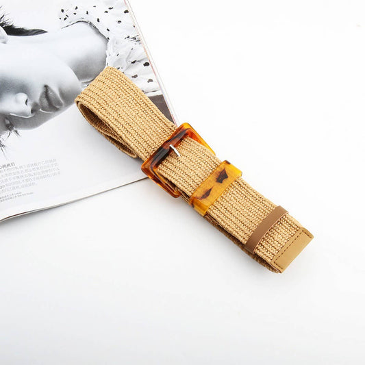 CWABE1179_RETRO CASUAL STRIPED LINEN SIMPLE WAIST BELT