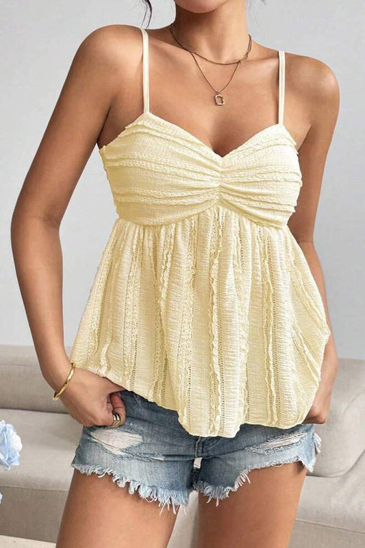 CWTTSL0452_SUMMER SEXY SMALL VEST PLEATED SOLID COLOR TOP