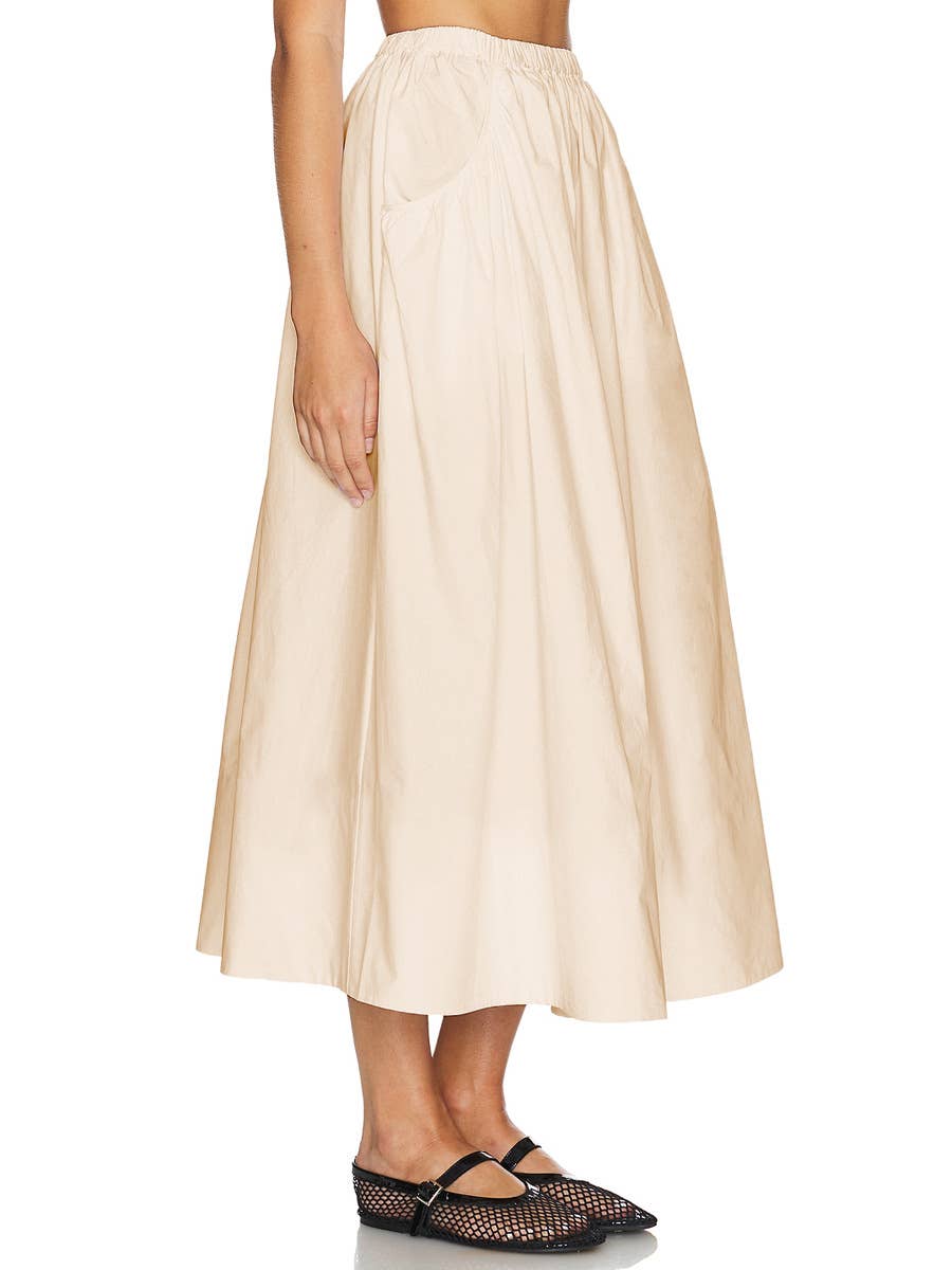 FASHIONABLE COTTON HEMP HIGH WAIST LOOSE SKIRT