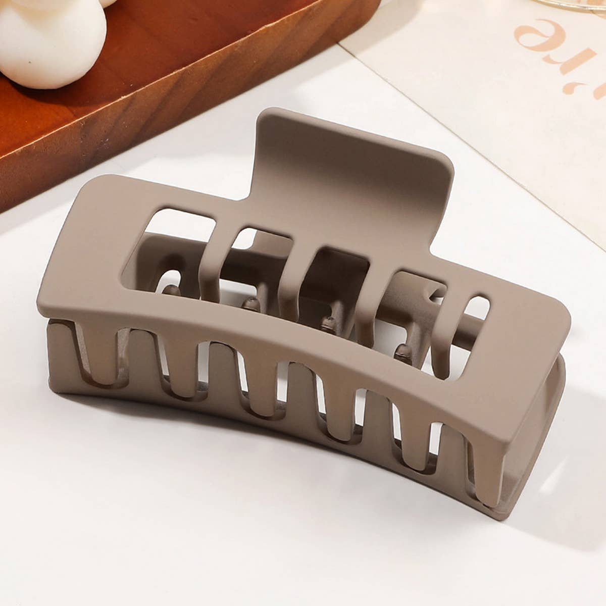 Matte Square Hair Claw - Minimalist Shark Clip
