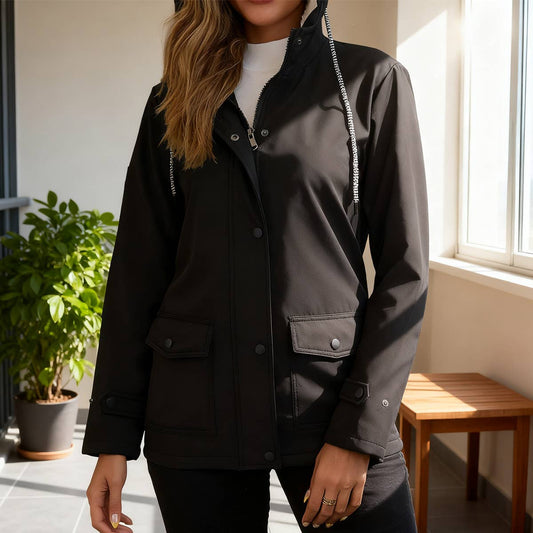 Composite fleece waterproof hooded jacket