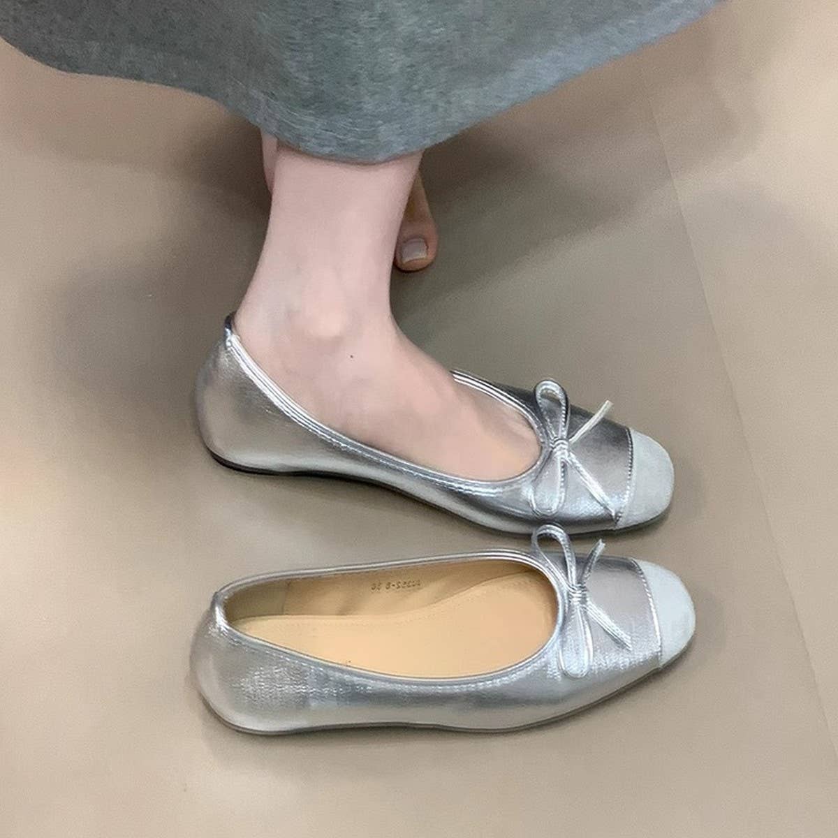 Summer Ballet Flats with Bow for Women_CWSHF0068