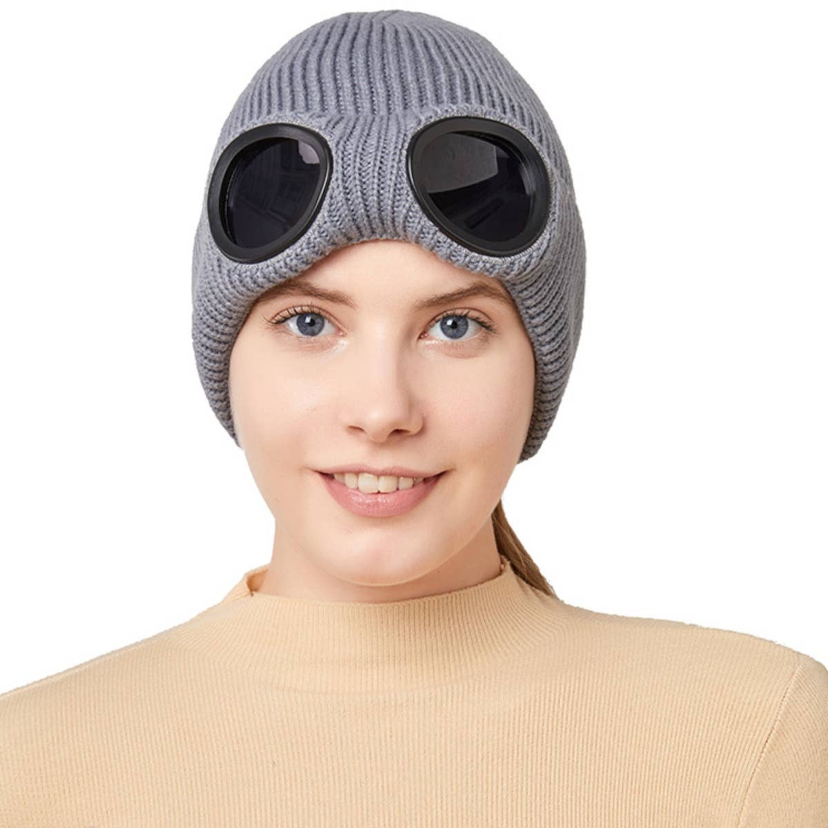 CWAH2210_WINTER WOOL SKI WINDPROOF GLASSES HAT