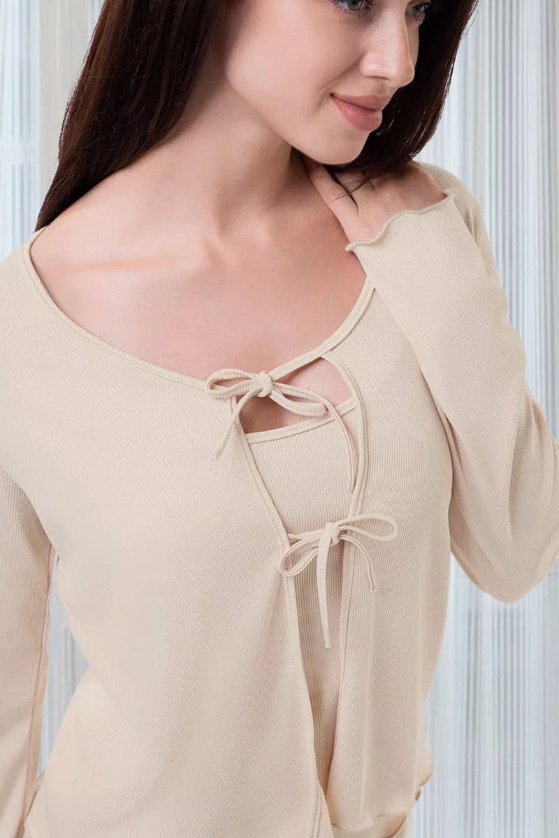 CWSPJ0317_SUSPENDER CARDIGAN LONG SLEEVE SHORTS PAJAMA SET