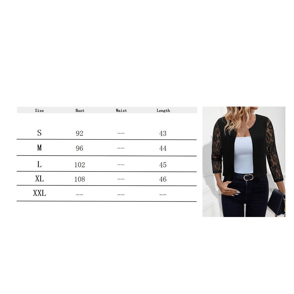 Elegant see-through seven-quarter sleeve blazer