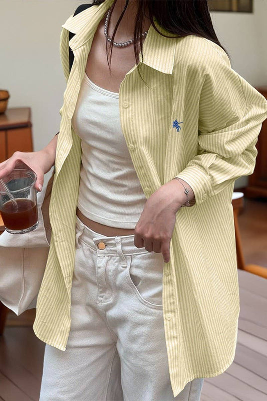 CWTSTL01002_RESORT CHIC STRIPED LONG SLEEVE SHIRT