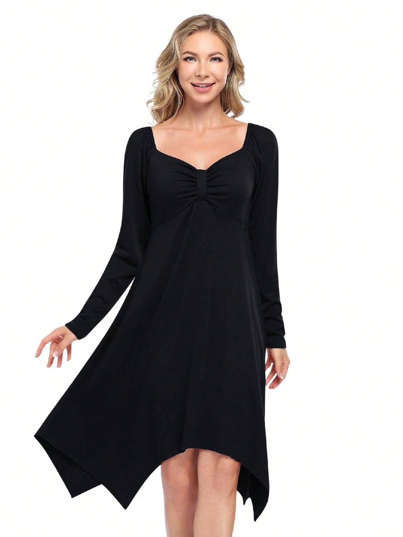 COMMUTER CASUAL DRESS WITH IRREGULAR HIGH WAISTED