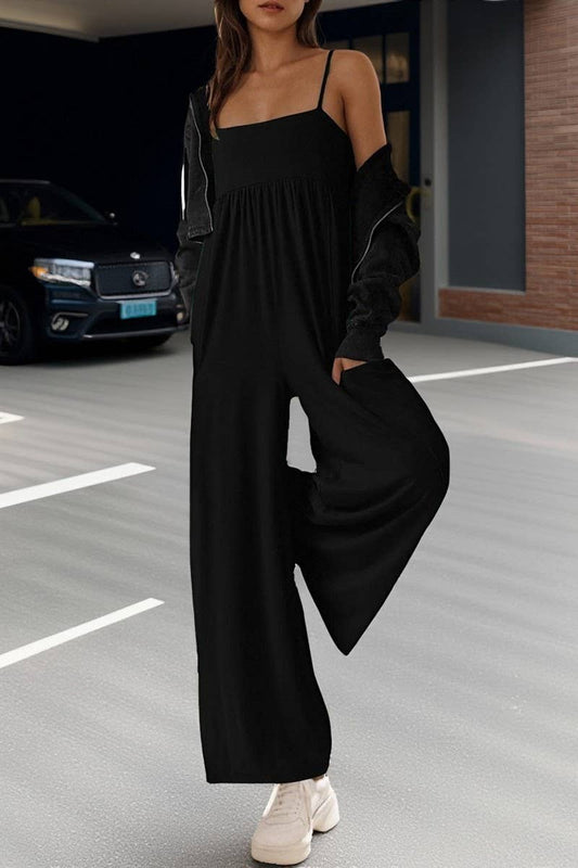 CWSJS00299_SLEEVELESS SQUARE NECK SLIM WIDE LEG JUMPSUIT
