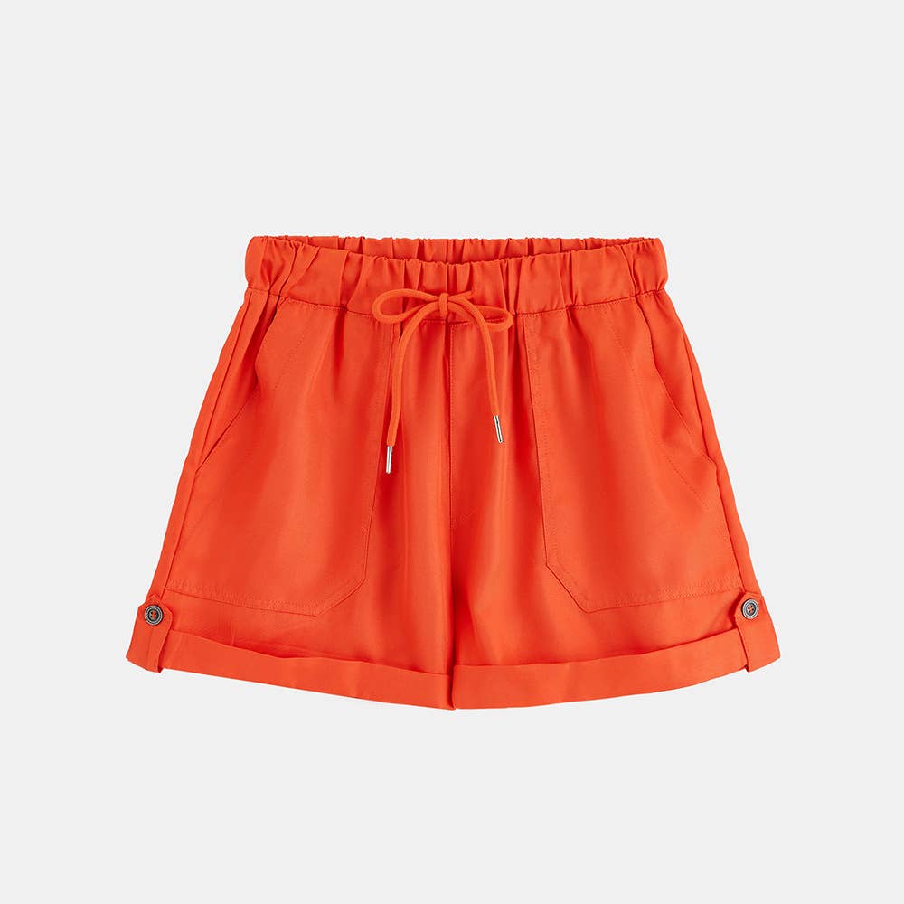 CASUAL LACE-UP CARGO THREE-QUARTER SHORTS