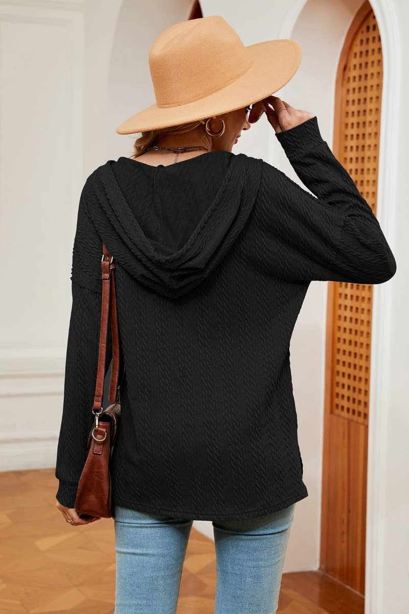 CWOHOL0984_SOLID COLOR BUTTON-UP HOODIE WITH LONG SLEEVES