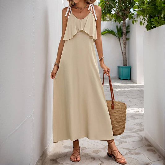 Casual loose fit sleeveless dress for daily wear