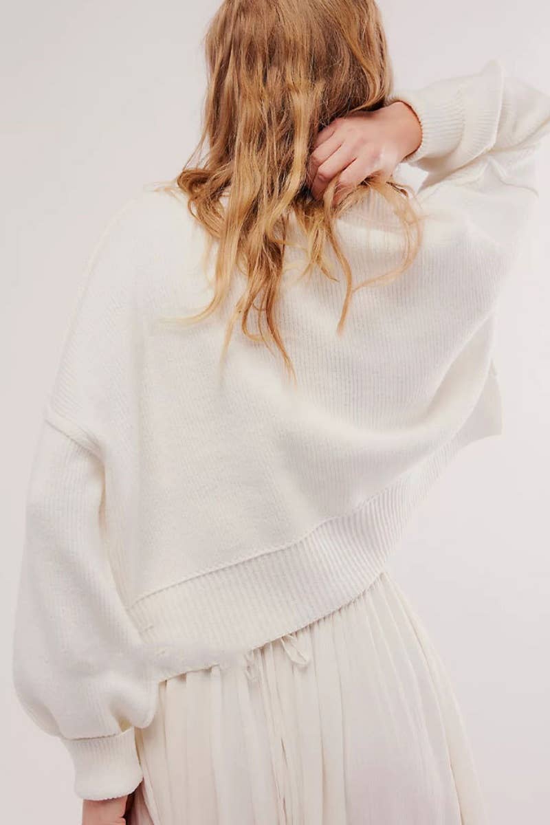 CWOSWL6722_FASHION CREW-NECK LONG-SLEEVED LOOSE SWEATER