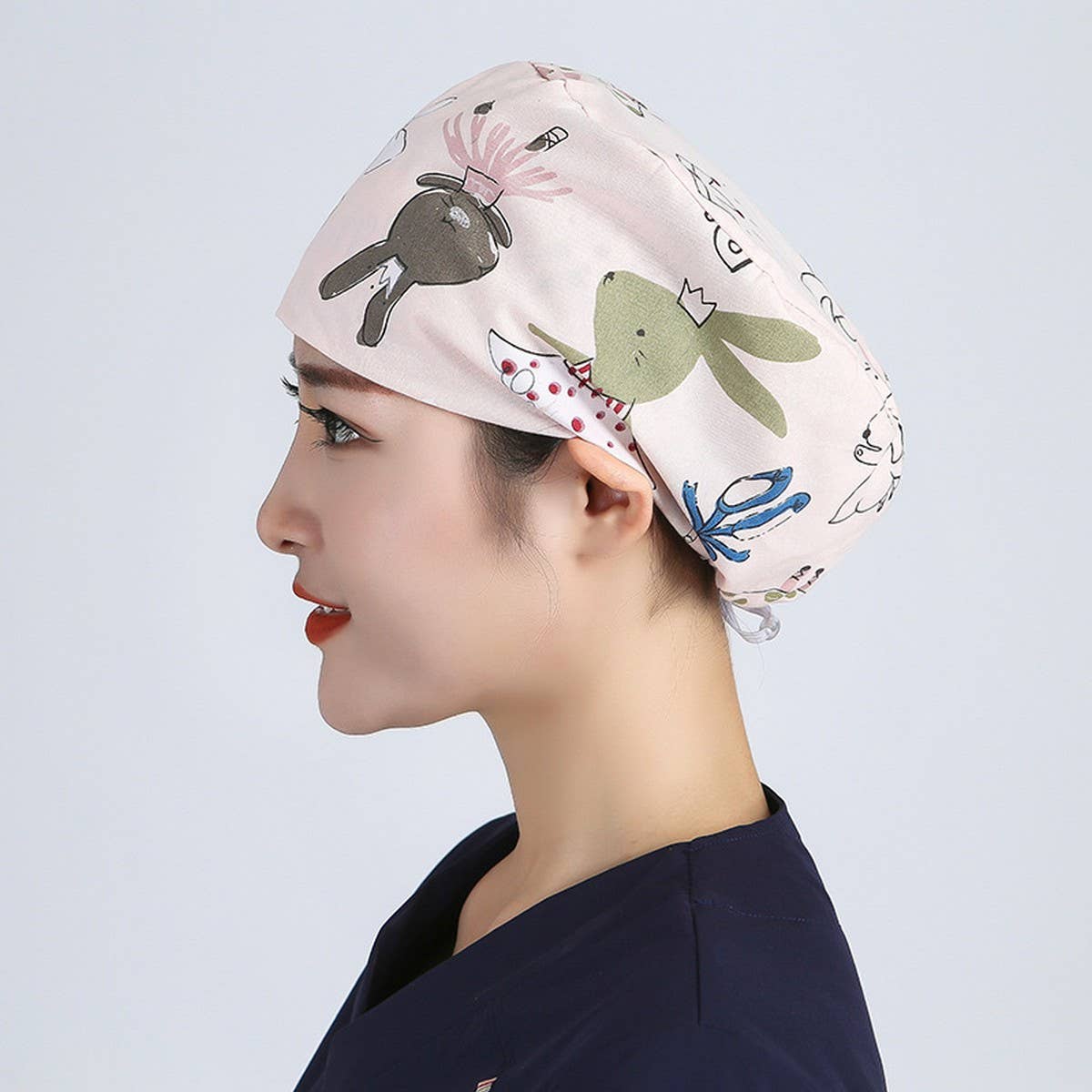 NURSE CAP OPERATING ROOM ADJUSTABLE ROUND CAP_CWAH3336