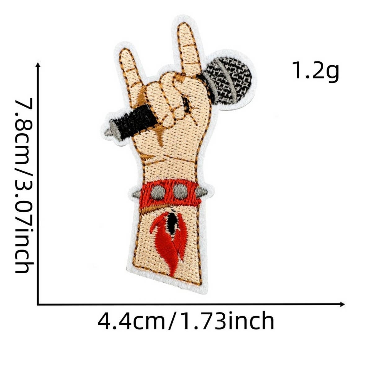 CARTOON BLACK MUSIC SKULL SERIES CLOTH STICKER_CWMM4050