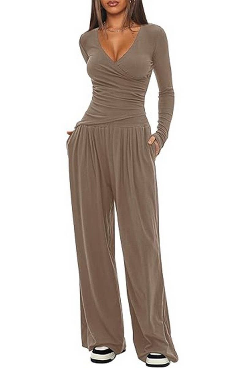 CWSTB00457_SOLID LONG SLEEVE TOP & WIDE LEG PANTS SET