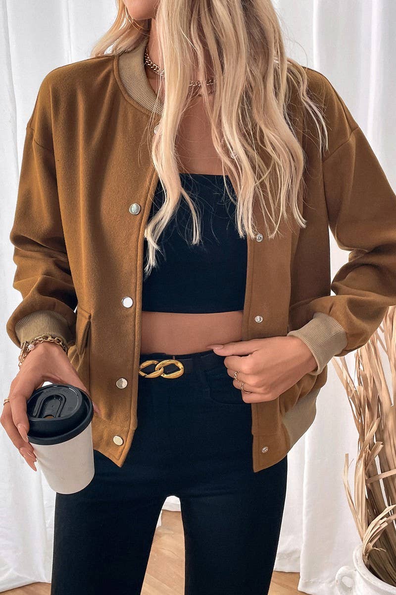 CWOJA1232_STAND COLLAR POCKET CARDIGAN JACKET