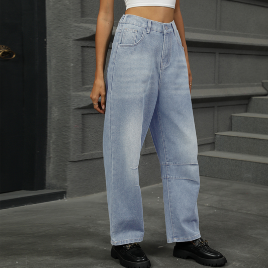 Loose Fit Harem Jeans ? Washed Nine-Ton Pants