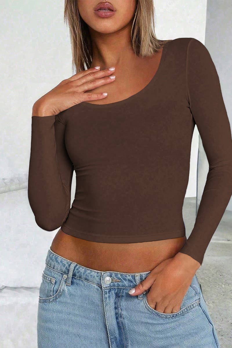 CWTBLL01013_SOLID SLIM FIT LONG SLEEVE CROP TEE